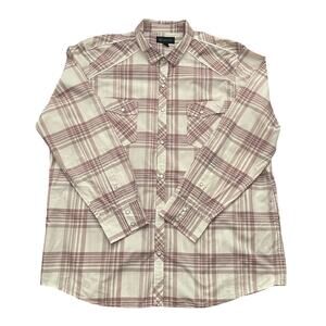 INC International Concepts Mens Size 3XL Grecian Throne Plaid Long Sleeve Shirt